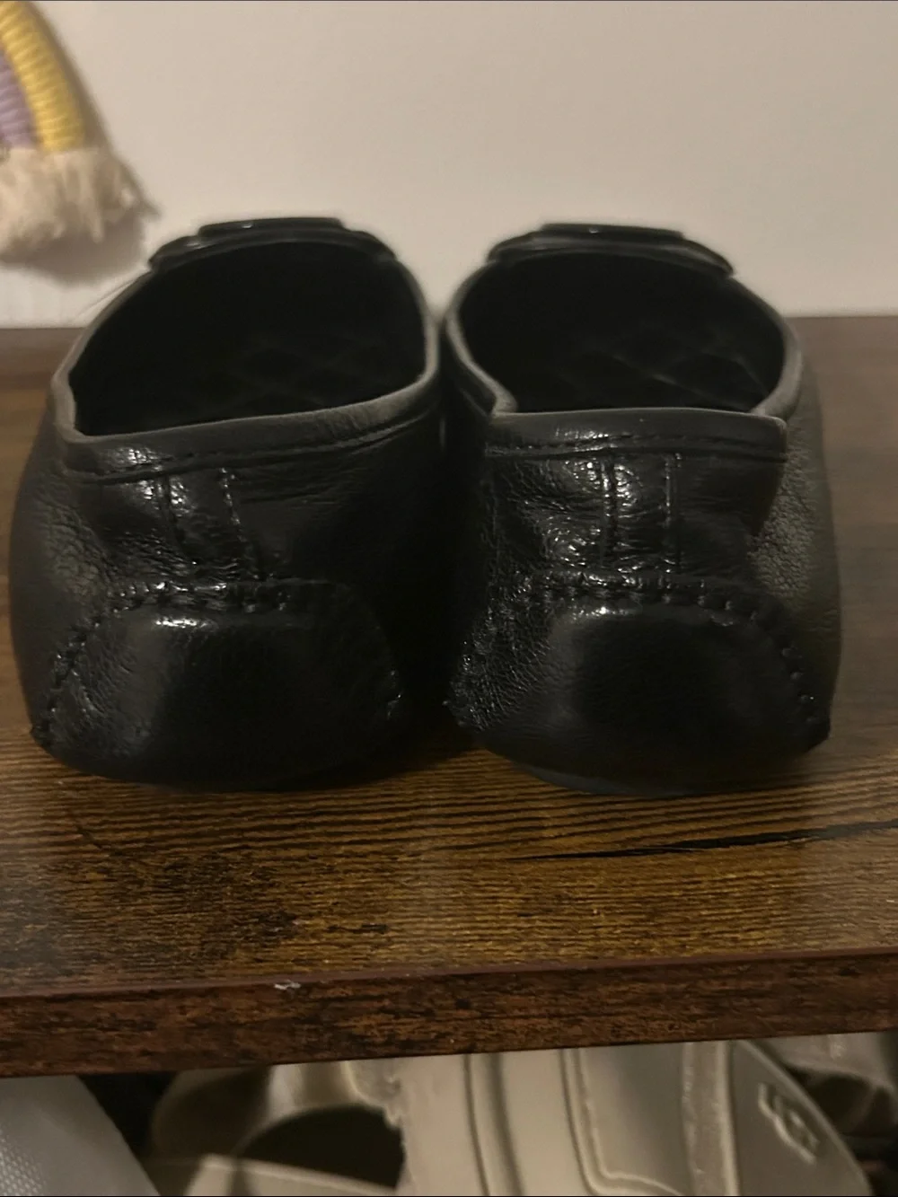 Michael Kors Black Quilted Logo Round-Toe Flats